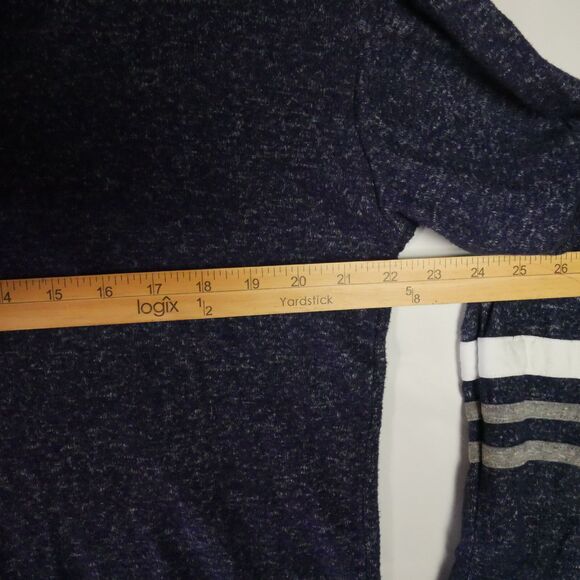 Market & Spruce Womens Size L Hoodie Navy Soft Knit Drawstrng Pullover Pockets - Picture 10 of 13